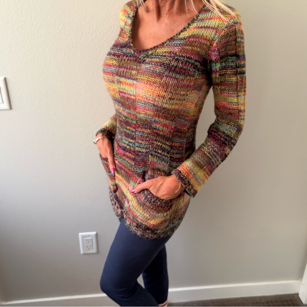 Ultra Flirt Multicolor V-Neck Sweater